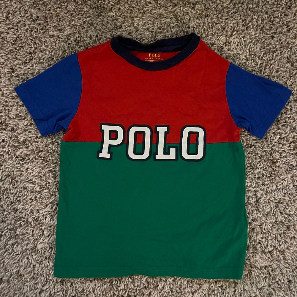 Polo by Ralph Lauren Red and Blue Short Sleeve Tee
